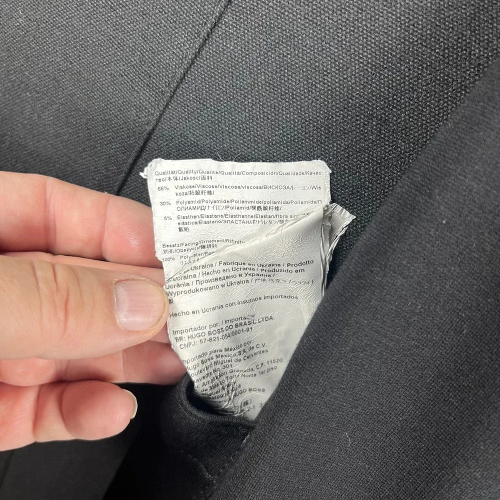 Hugo Boss Unstructured Blazer Mens 40R Black Viscose Blend Stretch Sport Coat